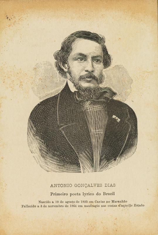 Capa de cordel sobre Antônio Gonçalves Dias, primeiro poeta lírico do Brasil