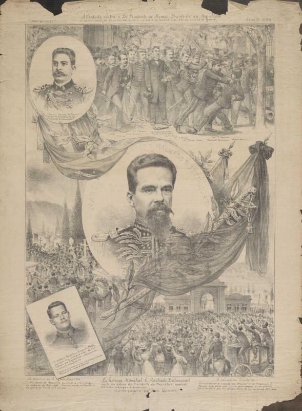 Ilustração histórica do General Manuel Cândido Rondon e eventos militares, from the Cordel collection