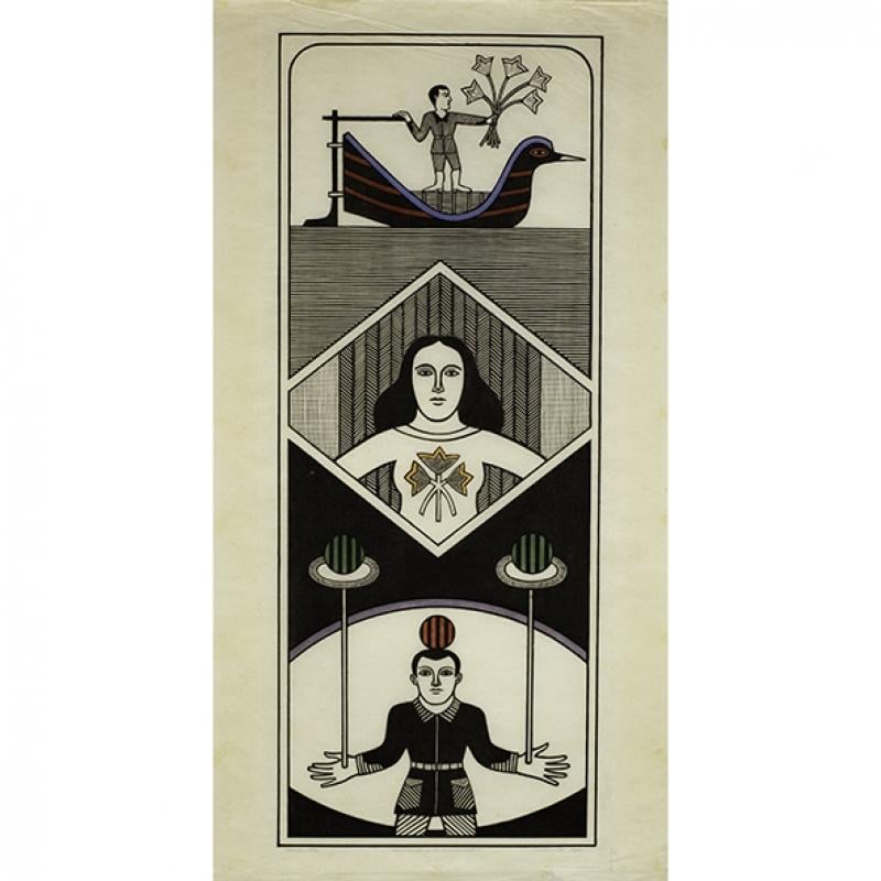 Ilustração de cordel com figuras e elementos simbólicos