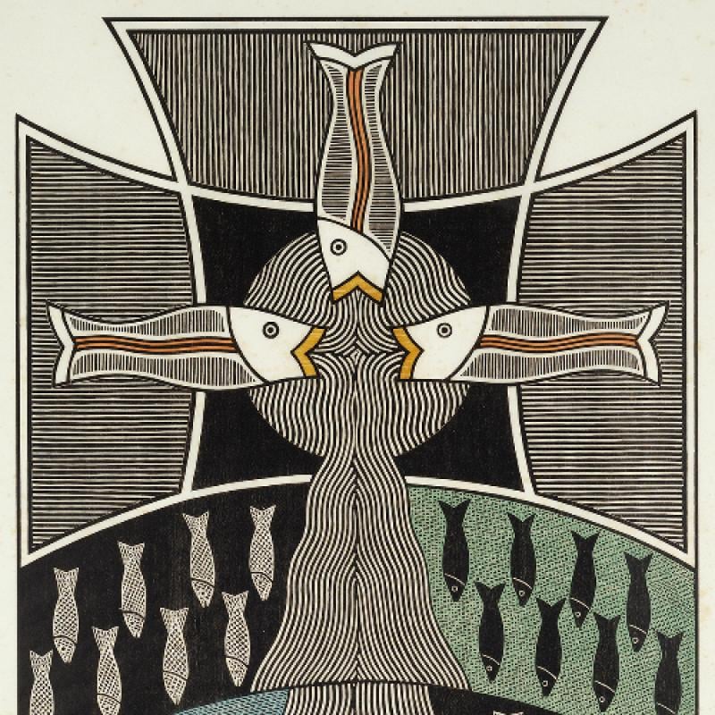 Xilogravura com Peixes e Elementos Gráficos, from the Cordel collection