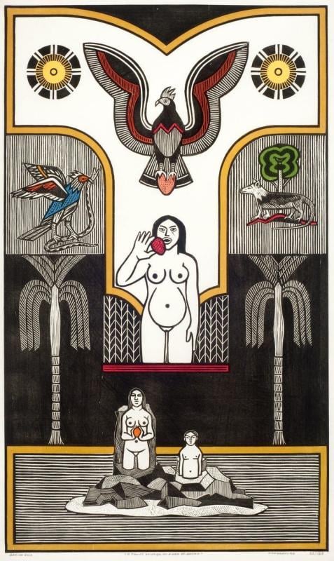 Xilogravura de Gilvan Samico com elementos da cultura popular nordestina, from the Cordel collection