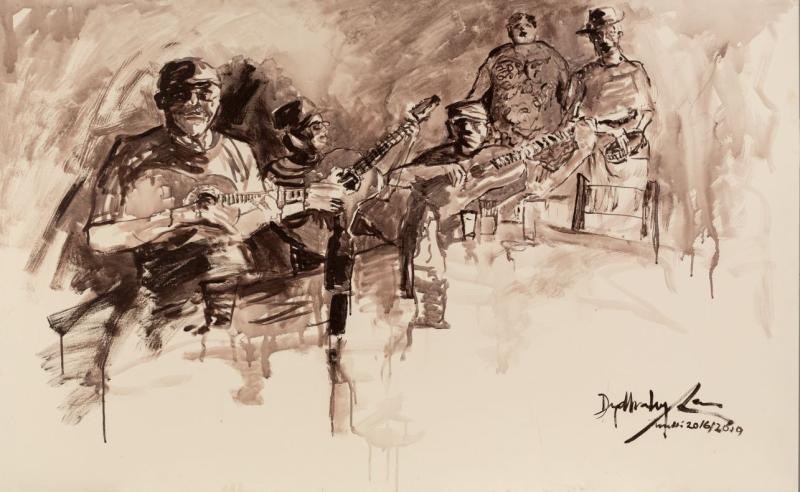 Dydha Lyra 92 x 145 cm Acrílica sobre tela, from the Cordel collection