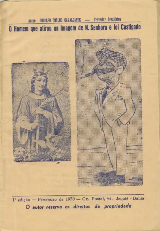 Capa de cordel 'O Homem que Atirou na Imagem de N. Senhora e Foi Castigado'