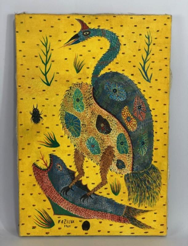 CHICO DA SILVA - "Animais Fantásticos", têmpera sobre tela, assinado e datado de 1969…, by Chico da Silva, from the Art collection