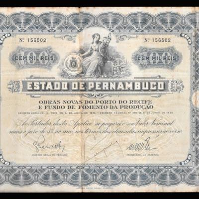 DOCUMENTO. Apólice do ESTADO DE PERNAMBUCO para obras d, from the Packaging collection