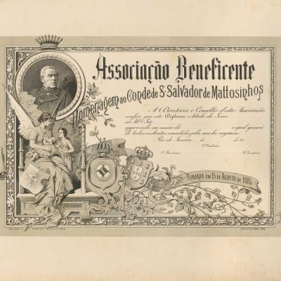 Certificado da Associação Beneficente Conde de Salvador de Mattosinhos, from the Engraving collection