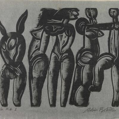 Xilogravura figurativa com formas abstratas, from the Engraving collection