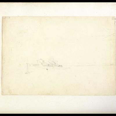 Gravura de paisagem com construção não identificada, from the Engraving collection