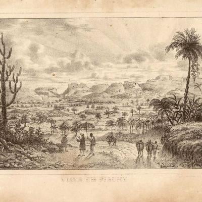 Paisagem com figuras humanas e vegetação tropical, from the Engraving collection
