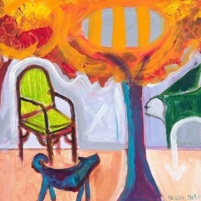 "Cadeira e Cachorro", painted by Calasans Neto, 2004 : r/BrazilianPainting, from the Art collection