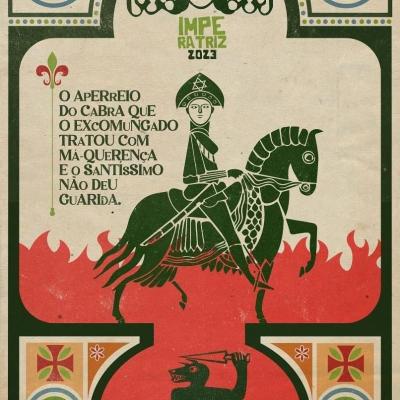 Pôster de Carnaval 2023 com Cavaleiro e Elementos Folclóricos, from the Posters collection