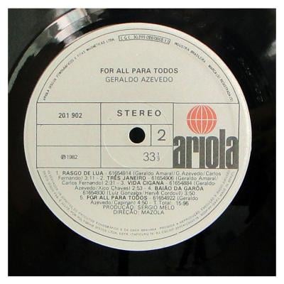 Disco 'For All Para Todos' de Geraldo Azevedo, from the Music collection