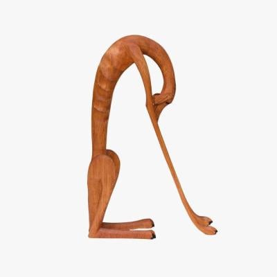 Escultura Cachorro em Madeira Clara Curvado - Marcos de Sertânia, by Marcos de Sertânia, from the Objetos collection